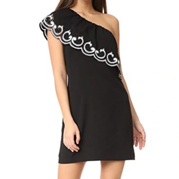 Ramy Brook Darla Lace-Trim One-Shoulder Dress - Picture 1 of 7